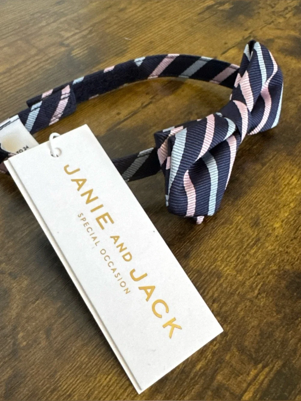 NWT Janie and Jack SPECIAL OCCASION Navy Pink Blue Stripes Bow Tie Size 0 to 24